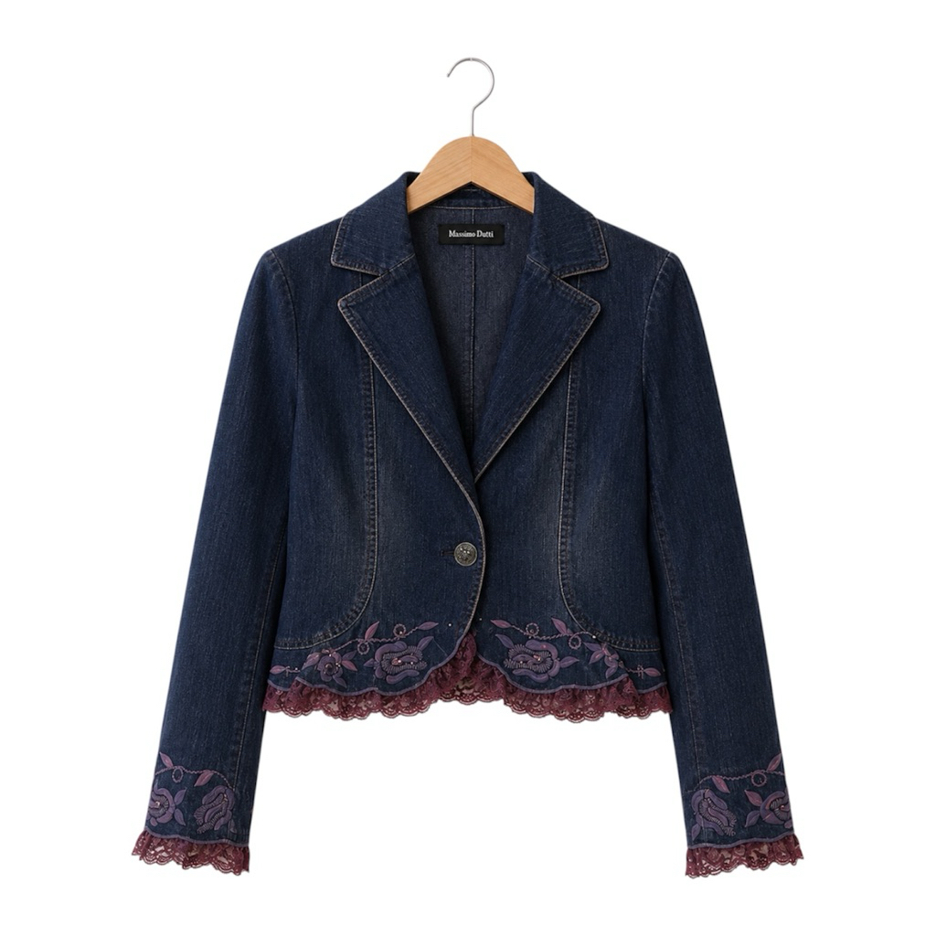 (XS) Jacket Denim Button Massimo Dutti