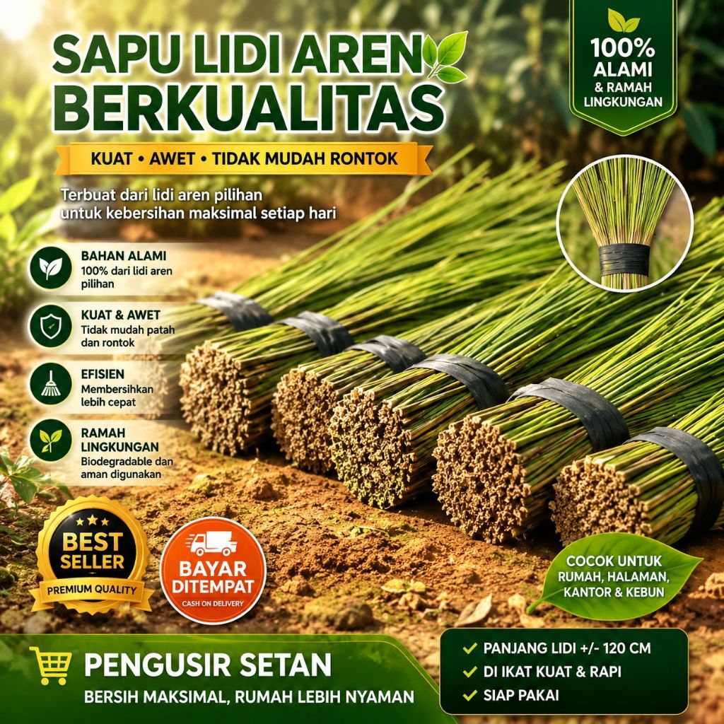 Sapu Lidi Aren Super Unggul Asli Lidi Aren