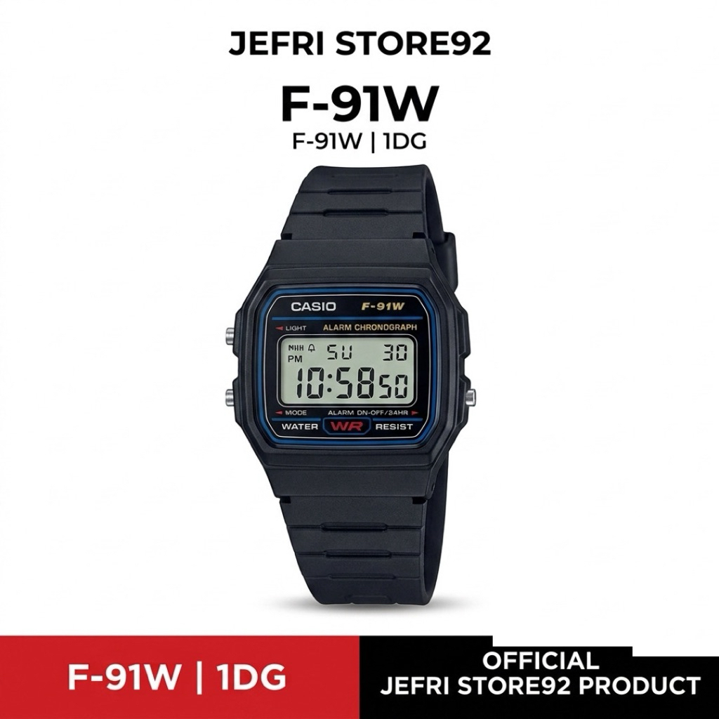 Jam Tangan Pria Digital Vintage F-91W Gaya Klasik Casual Strap Resin
