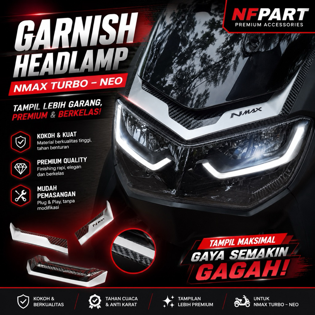 GARNISH ALIS NMAX NEW variasi nmax new / garnish lampu nmax new