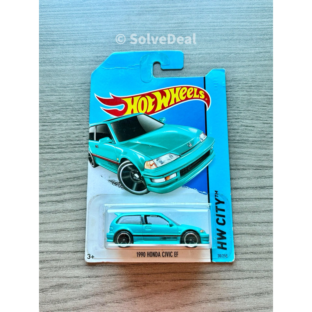 Hot Wheels 1990 Honda Civic EF 2014 Pearl Aqua Koleksi Hotwheels
