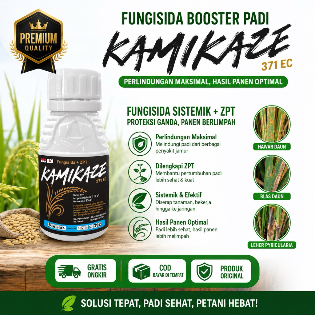 Kamikaze 371 EC 100 ml | Fungisida Padi Obat Blast + ZPT Anti Jamur Padi