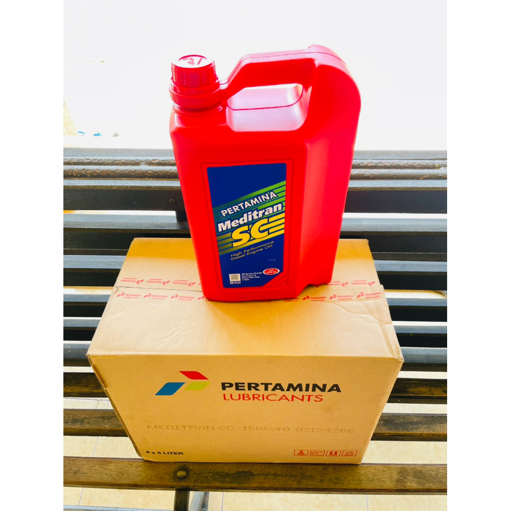ORI OLI PERTAMINA MEDITRAN SC 15W-40 OLI MESIN DIESEL 5 LITER