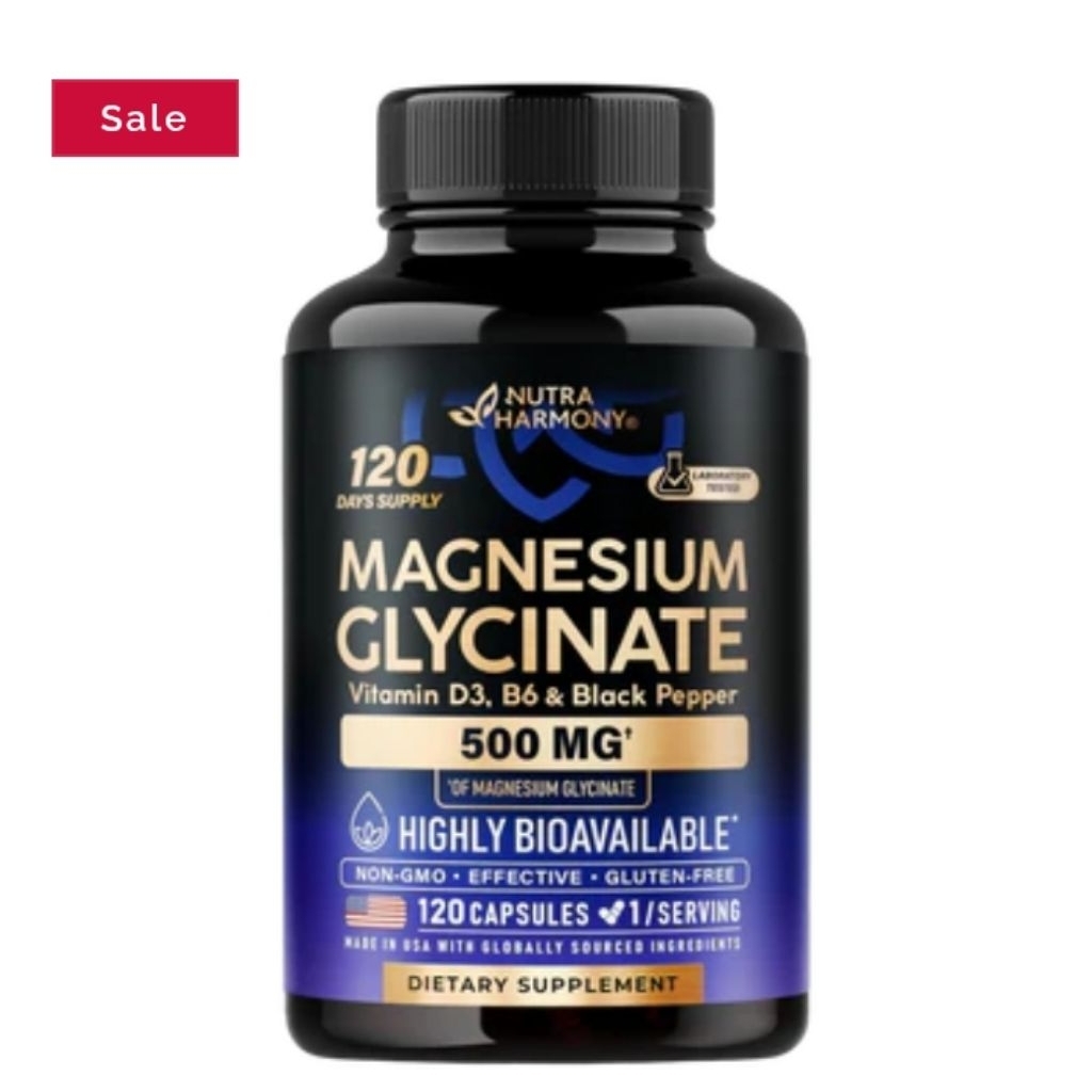 NutraHarmony Magnesium Glysinate Vitamin D3,B6 Dan Black paper