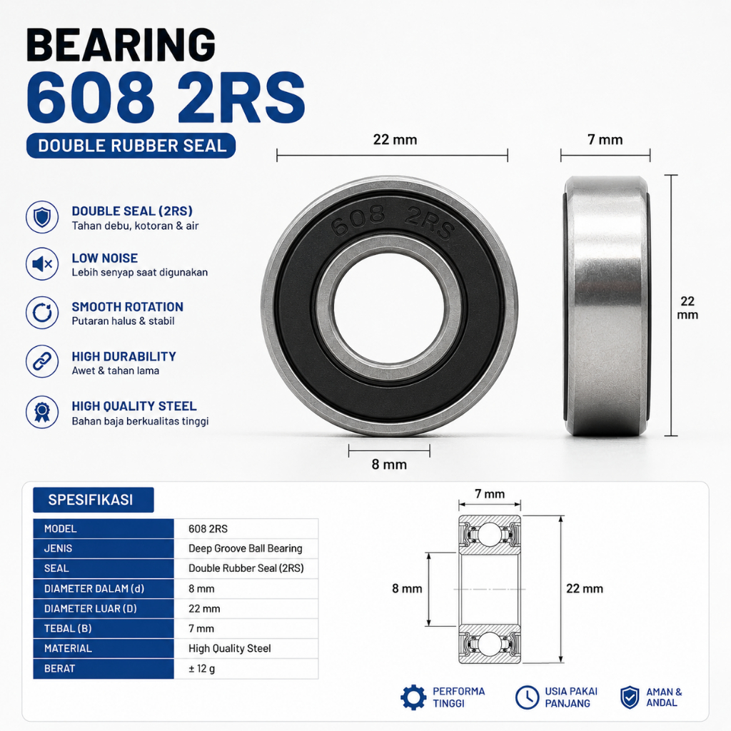 608 2RS ASB BEARING MEREK ASB