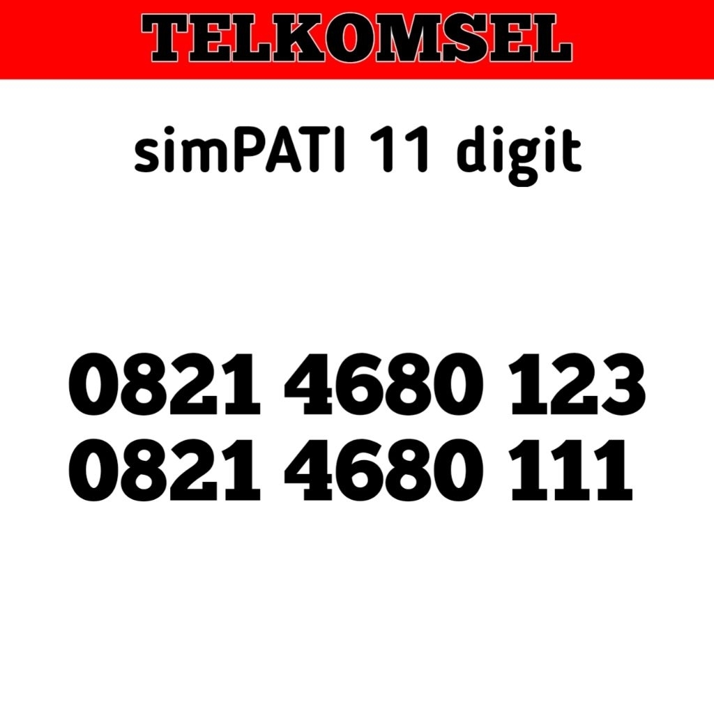 Nomor cantik 11 digit simpati kartu perdana simpati 11 digit