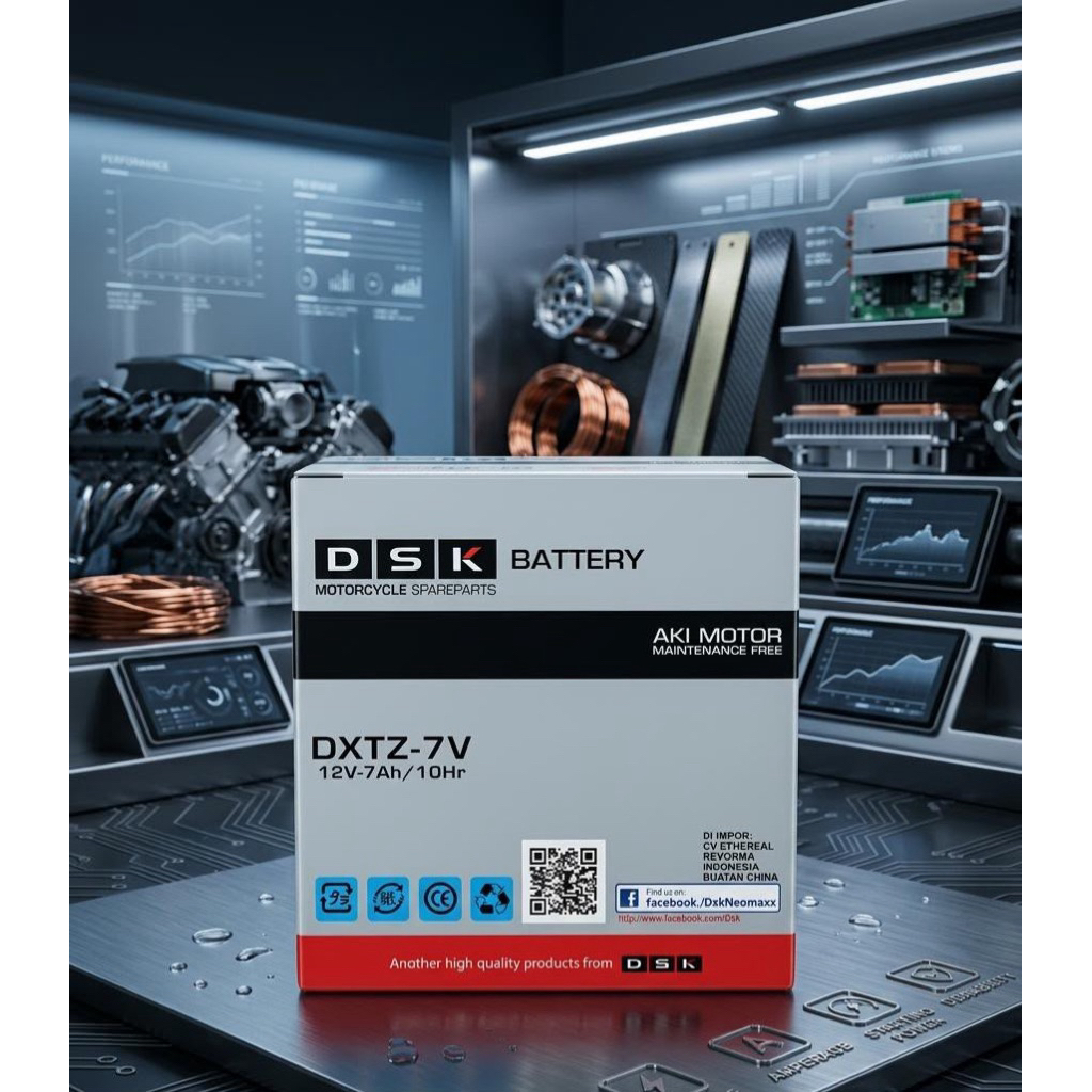 Aki Motor DSK Battery DXTZ-7V 12V-7Ah/10Hr