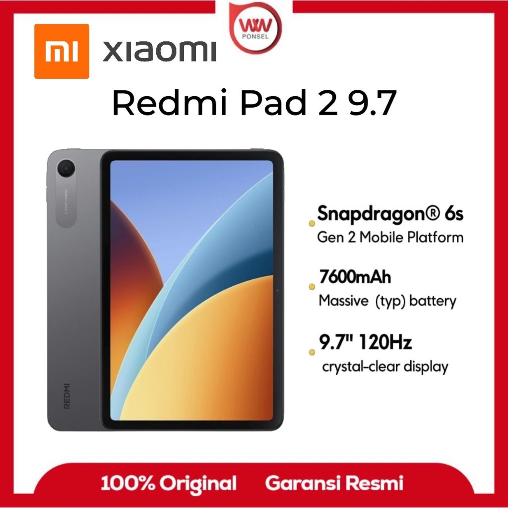 Tablet Redmi Pad 2 9.7 4G Ram 4GB Internal 64GB Garansi Resmi