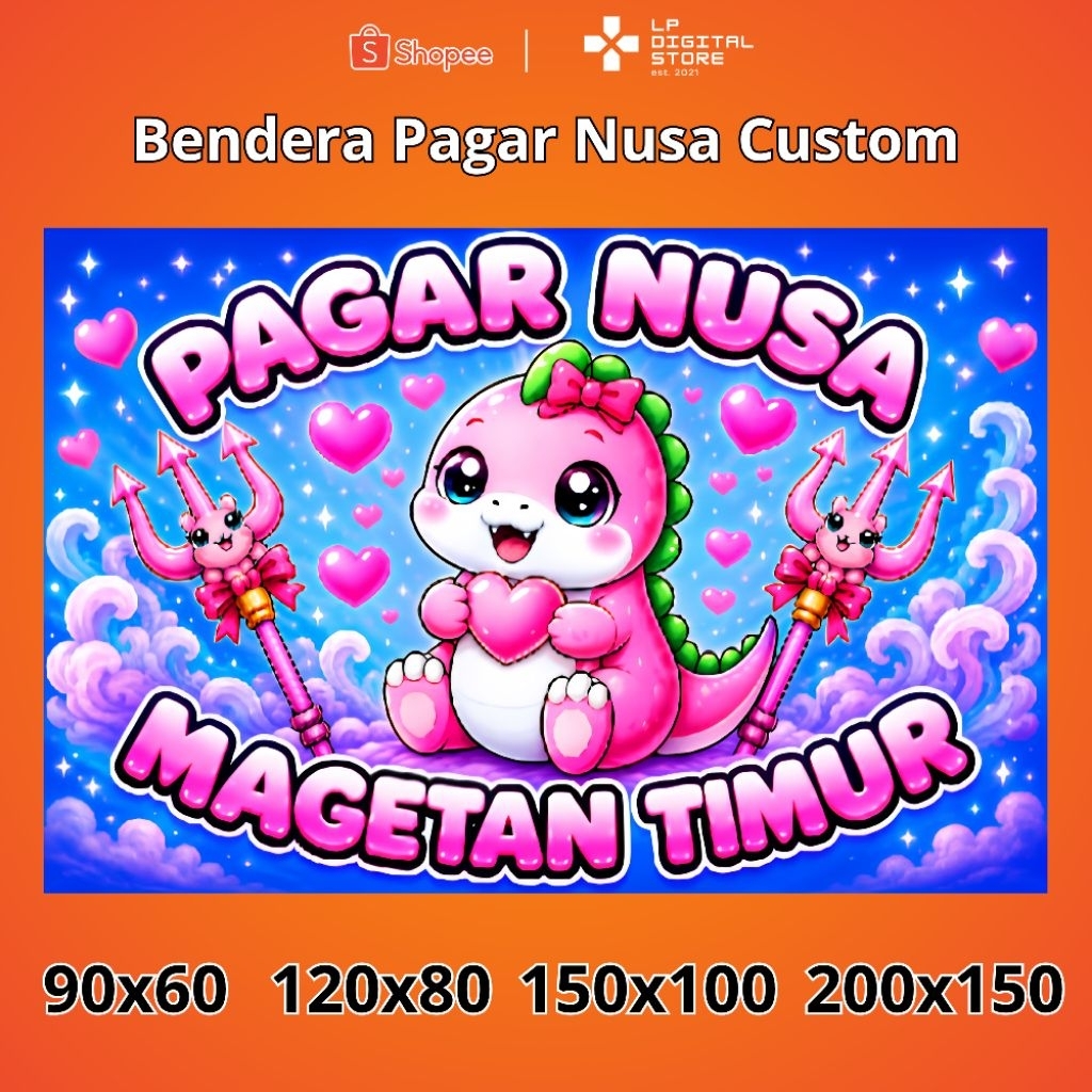 Bendera pagar nusa custom tulisan 90x60