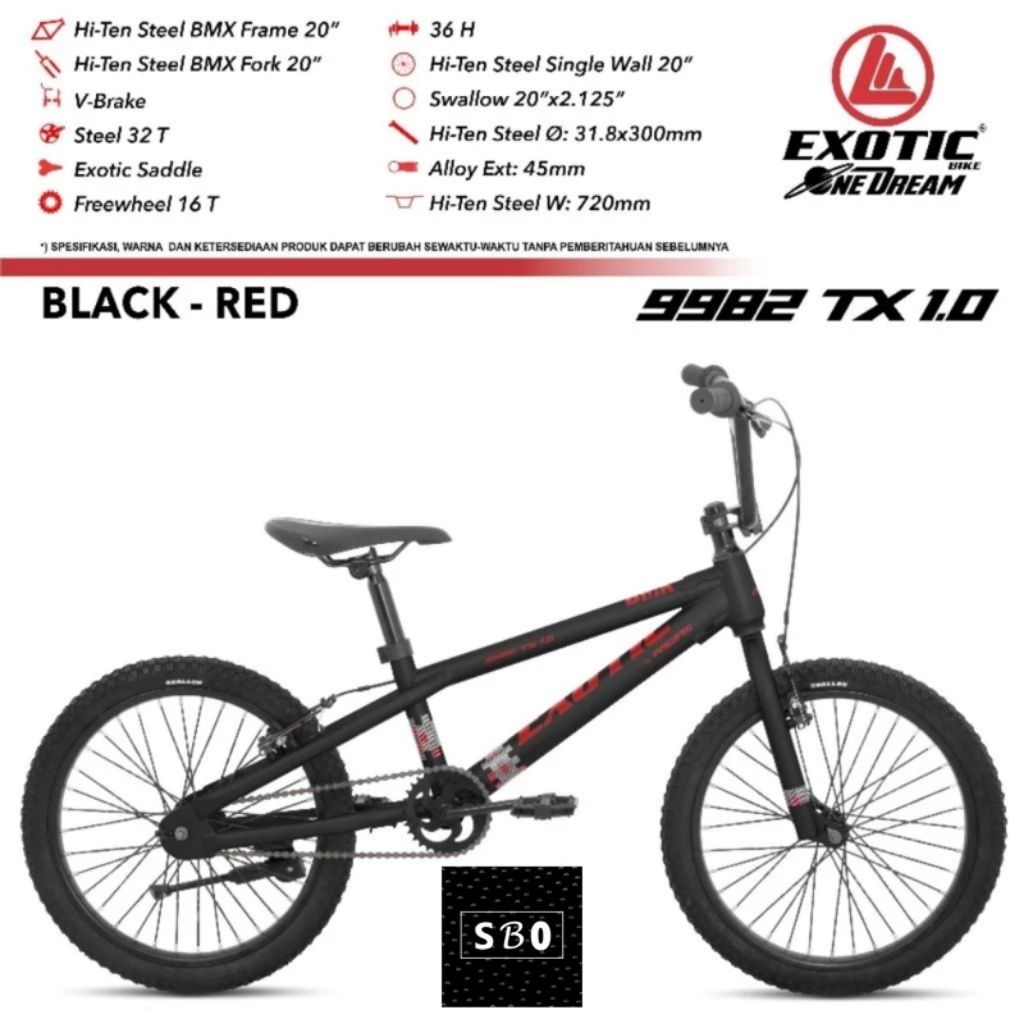 Sepeda BMX 20 inch Exotic 9982 TX1 Terbaru (ET 9982 TX 1)