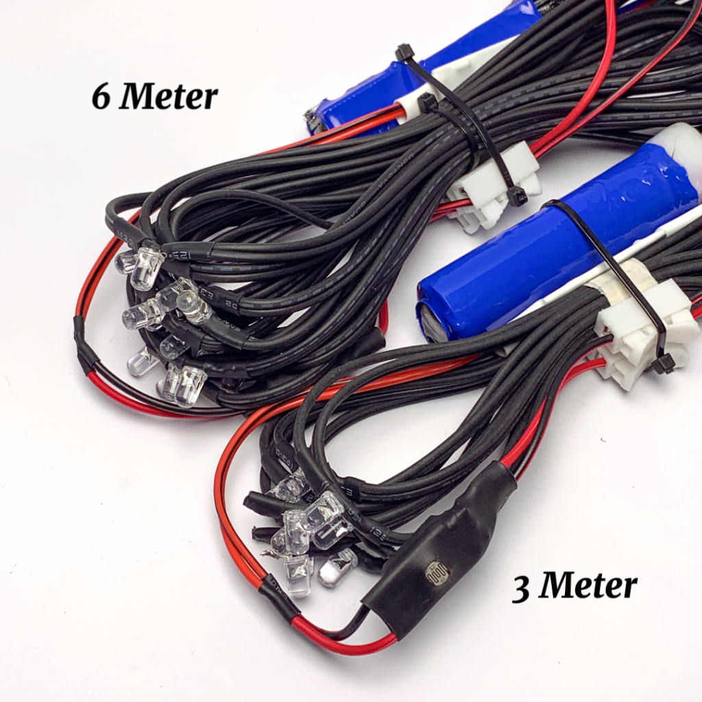Lampu Layangan LED 5MM Cabang 3 Baterai Cas Sensor Cahaya Nyala Otomatis