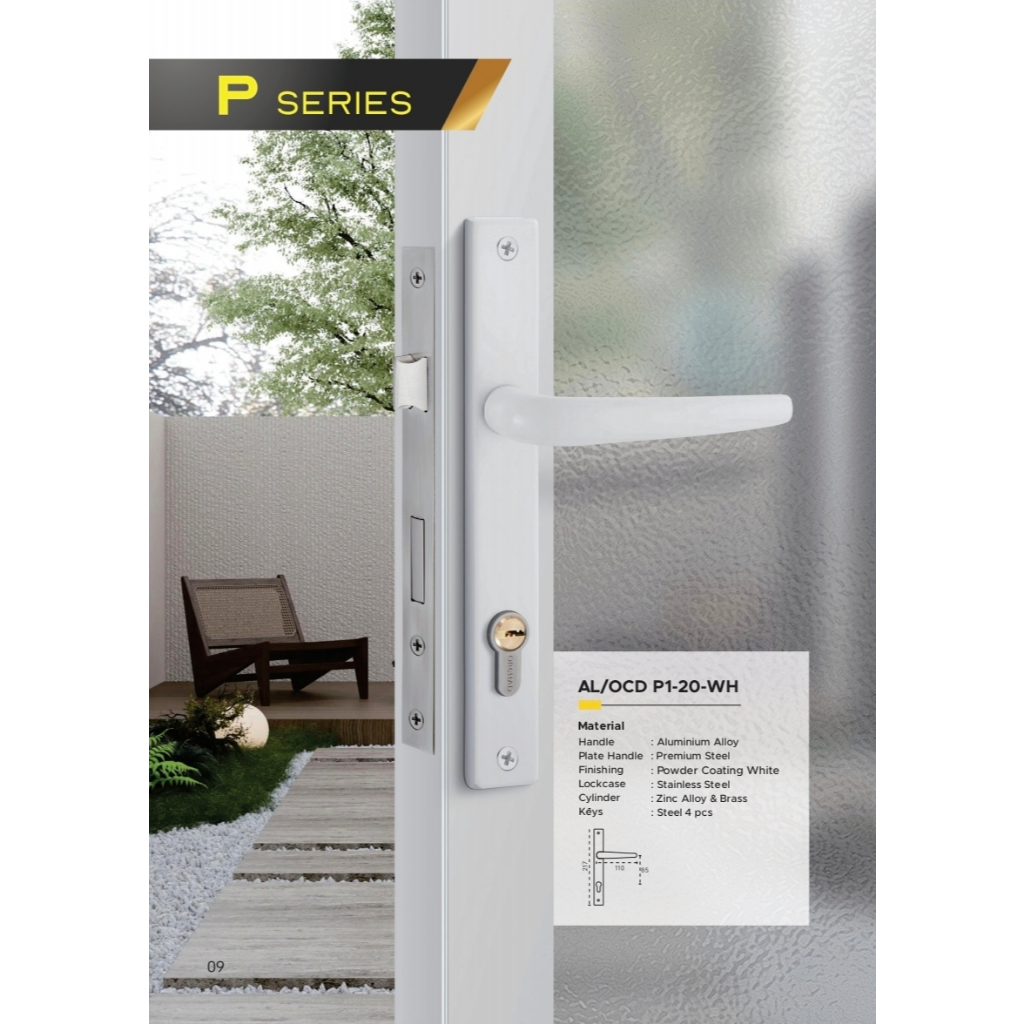 Kunci pintu aluminium 9055 orchad P1-20