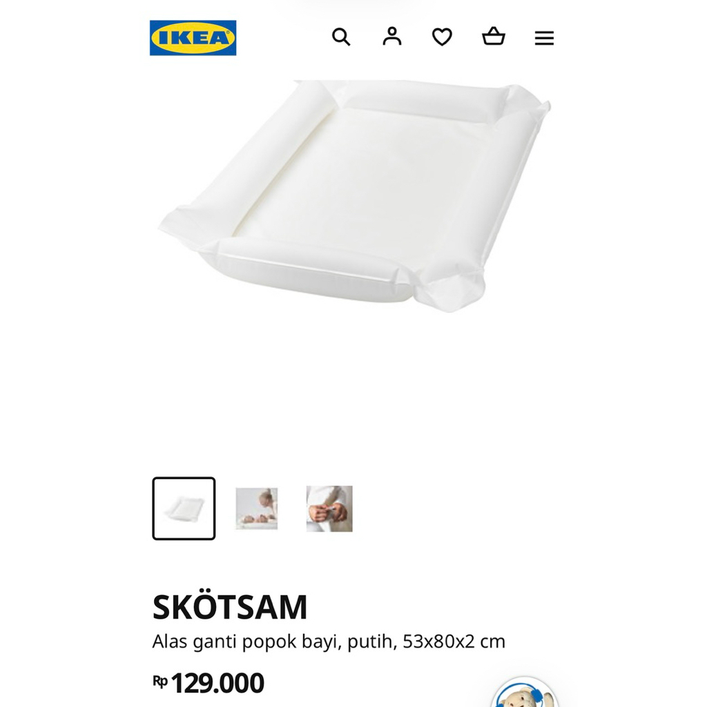 ALAS GANTI POPOK BAYI IKEA + 3 sarung alas popok (PRELOVED)