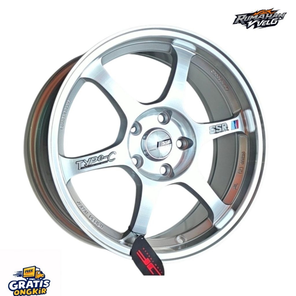 Velg SSR Type-C Ring17x7,5 warna Polihs Lobang 5