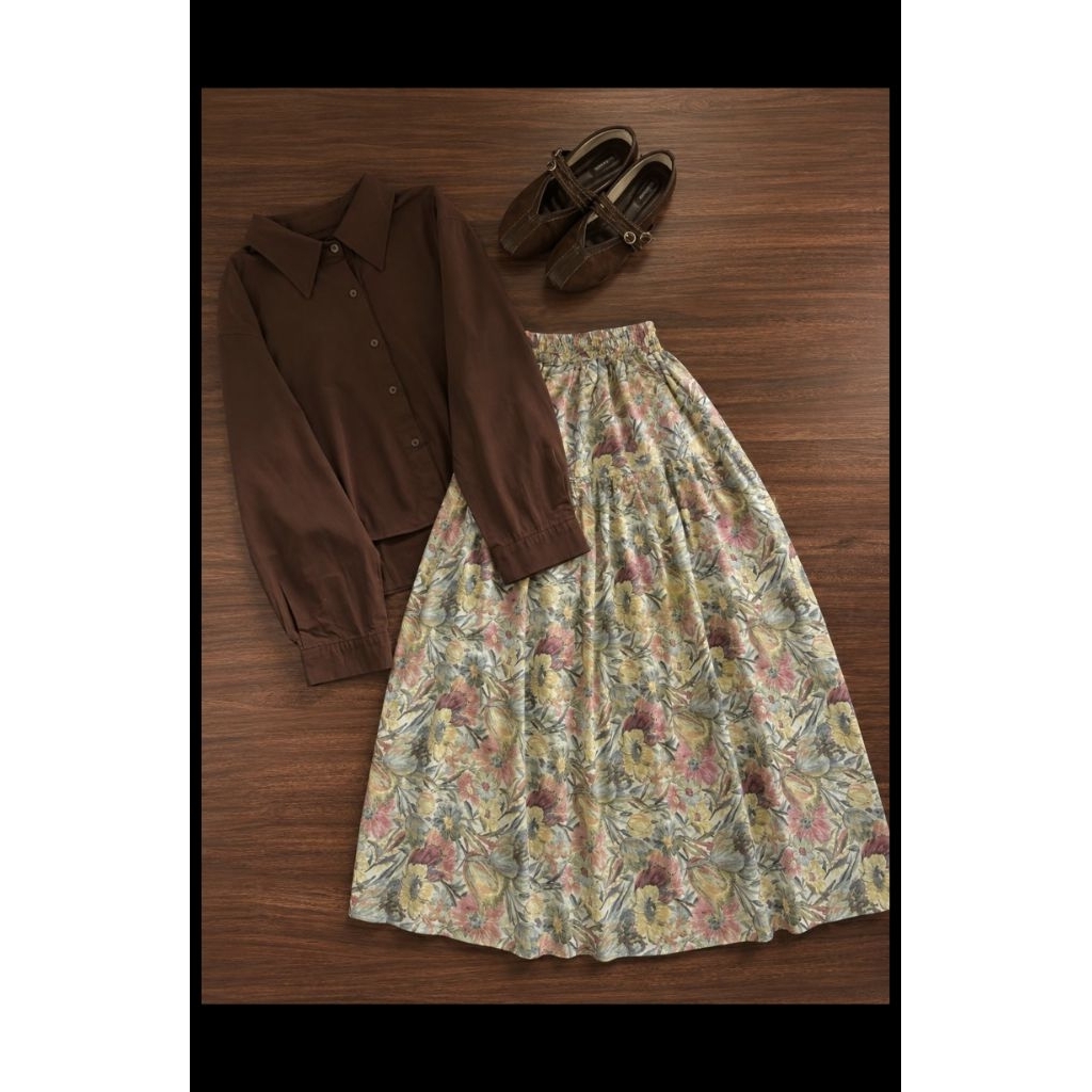 Rok Bunga Viral tiktok bahan Katun rayon viscose Premium