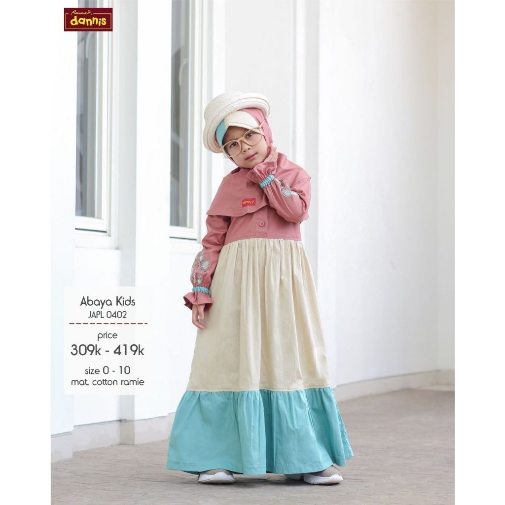 SIZE 3, 4, 6, 7 PROMO MUSLIM ANAK PEREMPUAN JAPL 0402 BY RUMAH DANNIS WARNA DARK BROWN, DARK RED / S