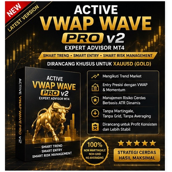ACTIVE VWAP WAVE PRO v2 – Expert Advisor MT4 EA Robot Trading Algo Trading Otomatis Trading EA Entry