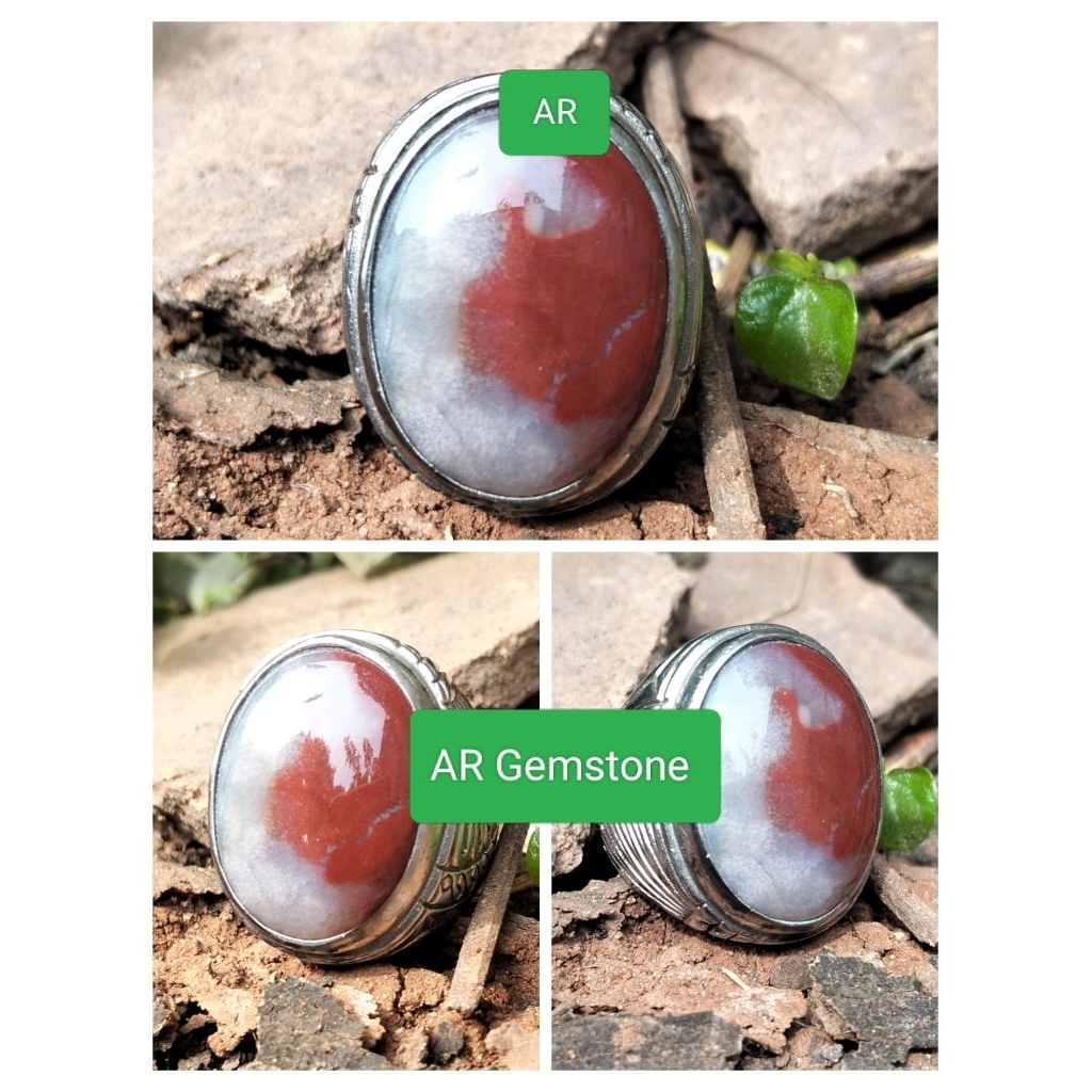 Batu Akik Natural Garut Merah Putih Kristal