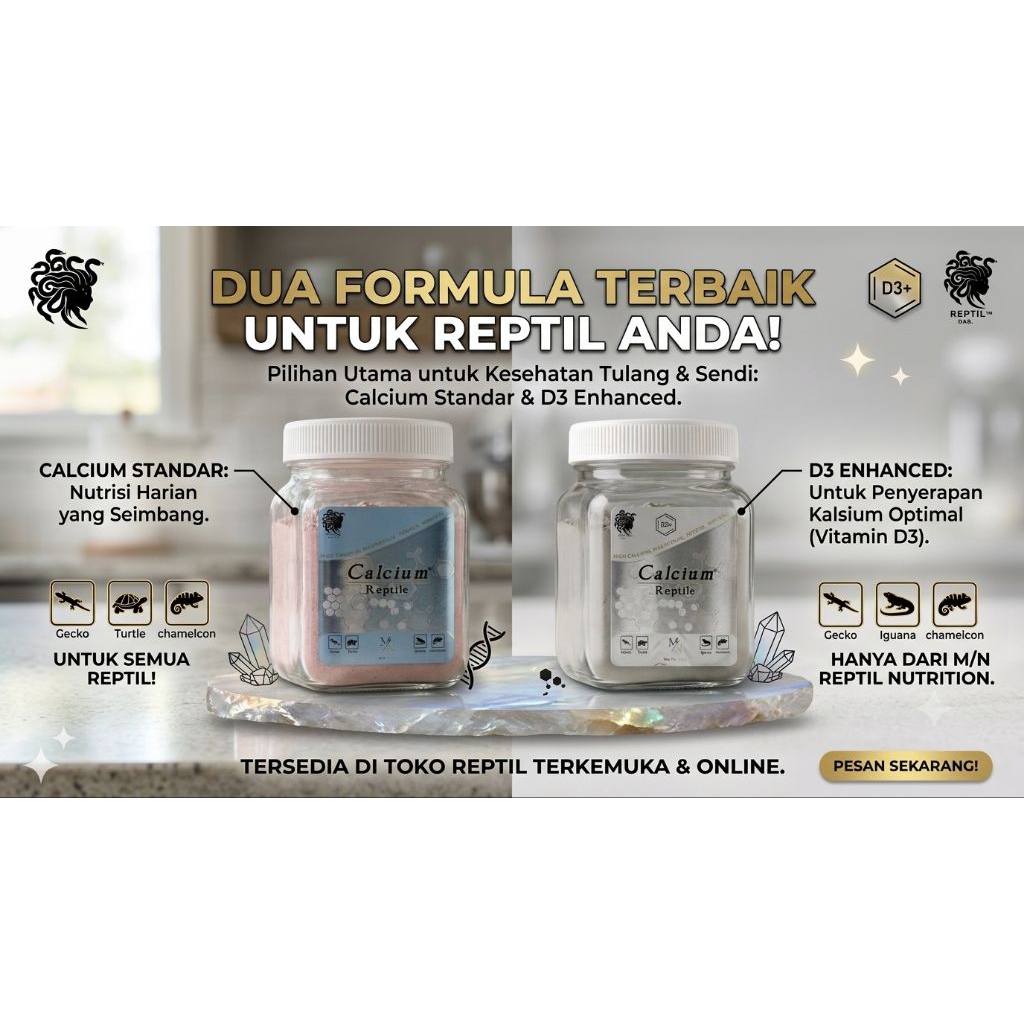 Kalsium Reptil / Reptil Essential / Kalsium D3 Reptil / Suplemen Reptil