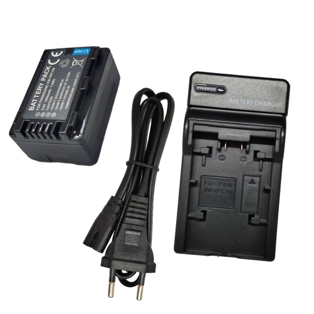 PAKETAN Battery & Charger For Panasonic VW-VBT190 Handycam HC-V110 V130 V160 V160K HC-V180 V180K Bat