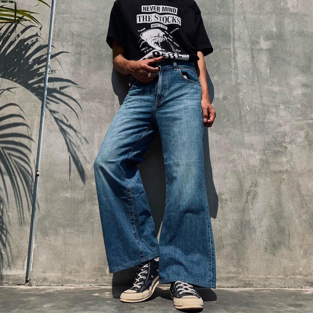Global Uniqlo(GU) Bootcut Blue Faded Jeans