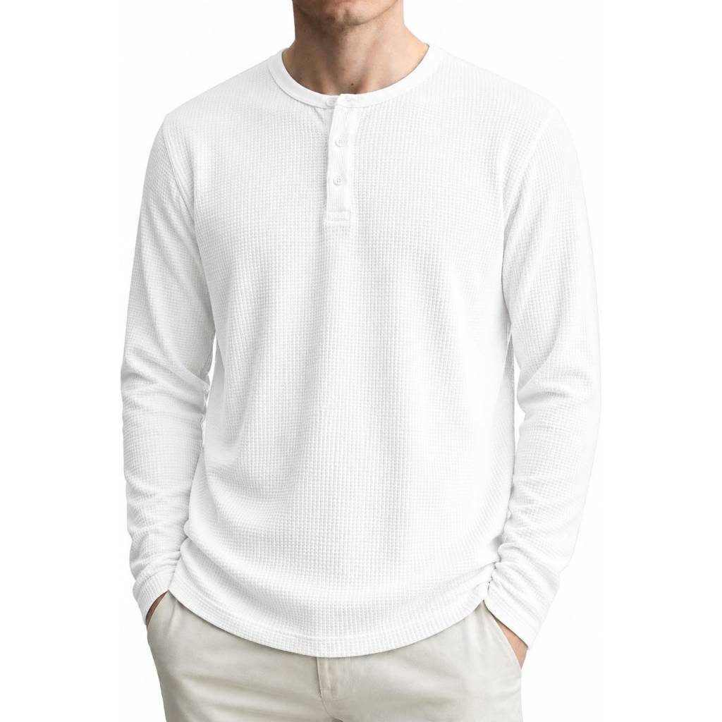 KAOS KANCING LENGAN PANJANG PRIA TERLARIS/KAOS KNIT WAFFLE PRIA