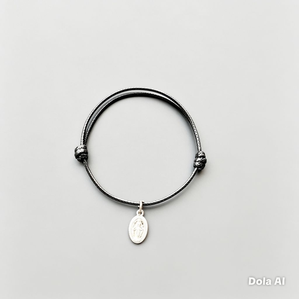 G149 GELANG BUNDA MARIA TITANIUM GELANG TALI HITAM KOREA