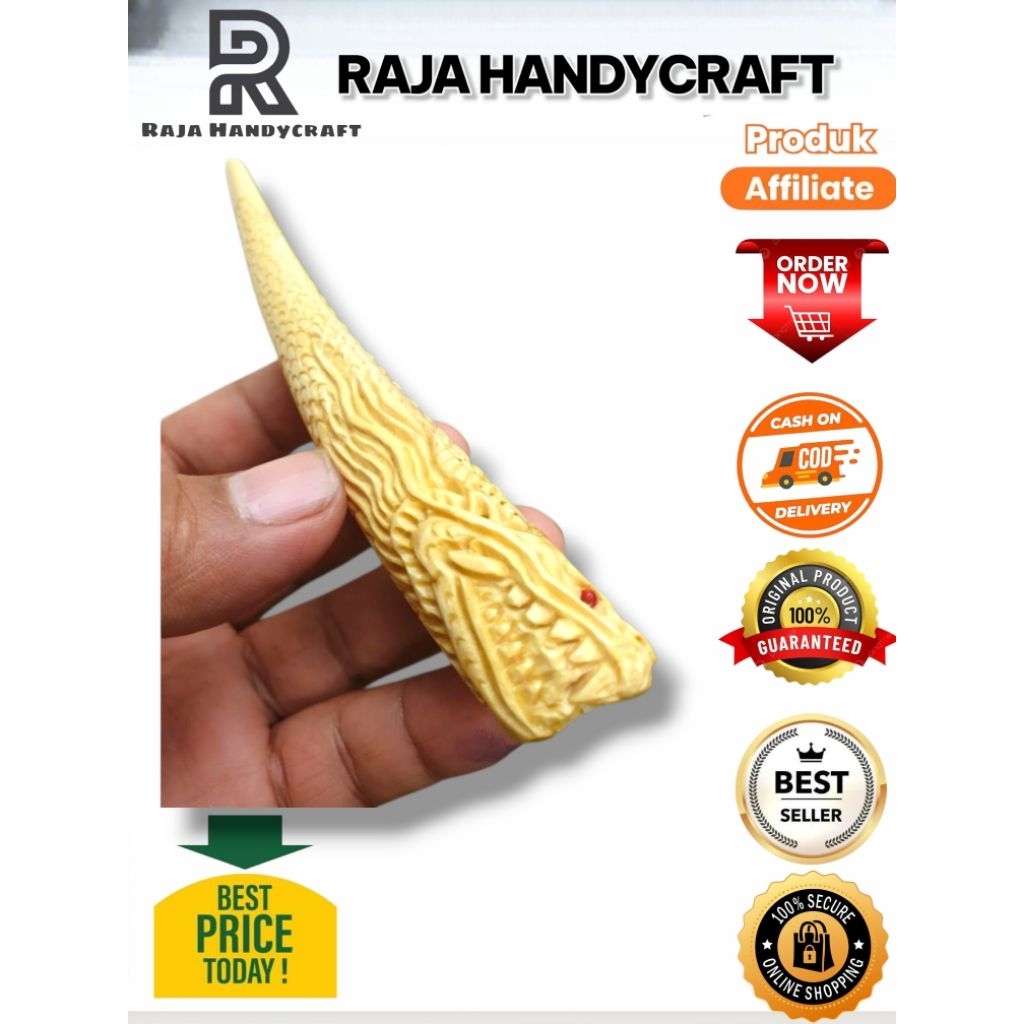 Once Pipa Rokok Kayu Bertuah KEMUNING GADING model Ukir kualitas Premium 100 % asli