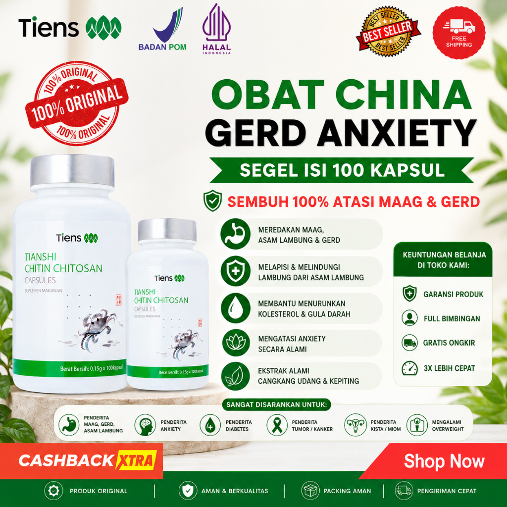 OBAT CHINA ASAM LAMBUNG ORIGINAL - FITOFARMAKA CHINA GERD ANXIETY - MENGATASI MAAG ASLAM GERD