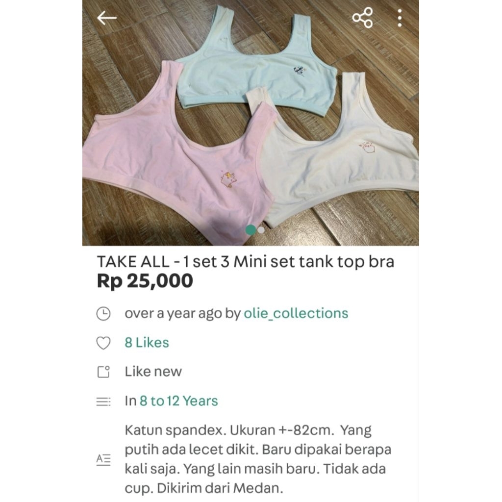 Take All 1 set mini set tank top bra