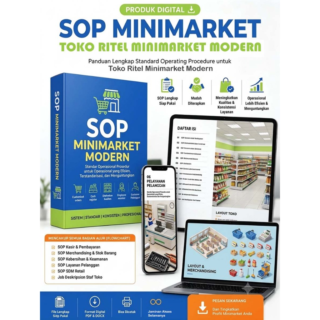 SOP TOKO RETAIL MINIMARKET MODERN - Cocok Untuk Usaha Minimarket & Toko Kelontongan