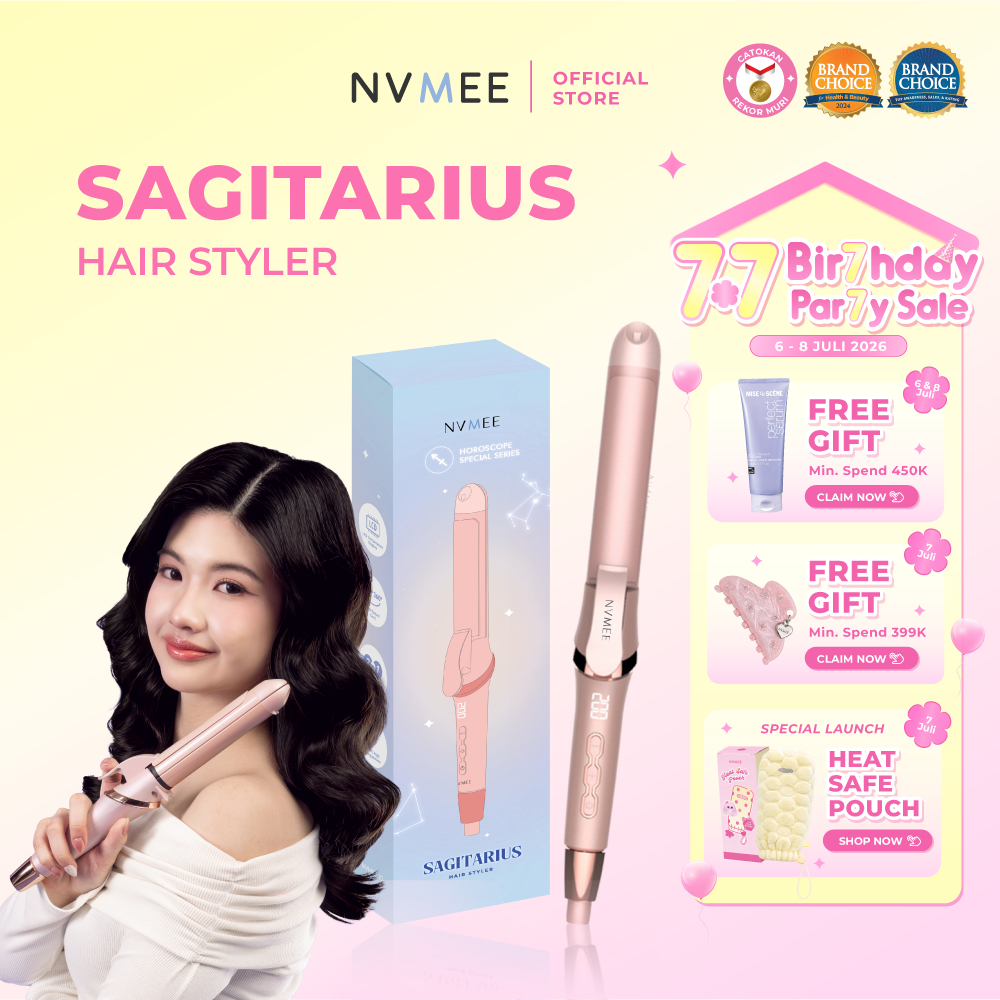 NVMEE - Catokan Rambut 2in1 LED Touch Sagitarius Hair Styler