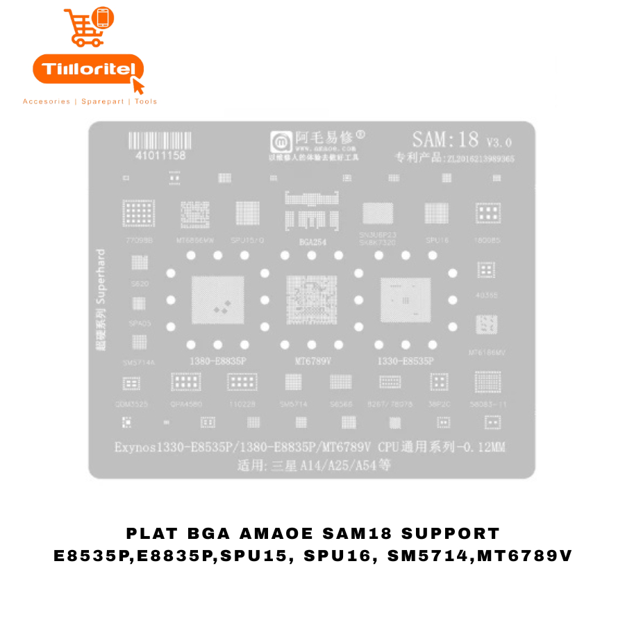 PLAT BGA AMAOE SAM18 SUPPORT E8535P,E8835P,SPU15, SPU16, SM5714,MT6789V