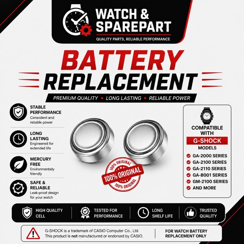 Baterai Original untuk Jam Tangan G-Shock Tipe GA-100, GA-110, GA-120, GA-140, GA-400, GA-900, GA-10