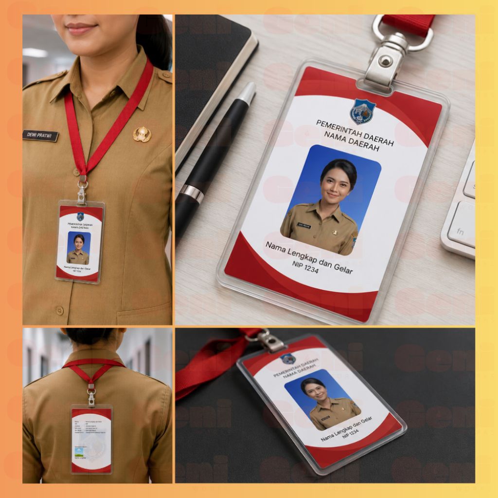 Template ID Card/Tanda Pengenal ASN Pemda Canva – Siap Edit