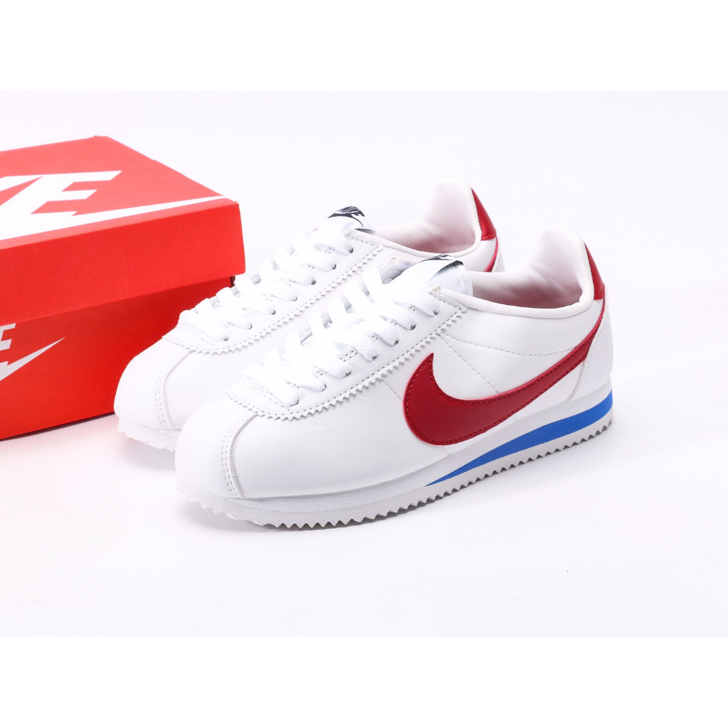 SIZE 38 READY STOCK - Nike Classic Cortez Leather Forrest Gump (White Varsity Red Royal Blue) BNIB O