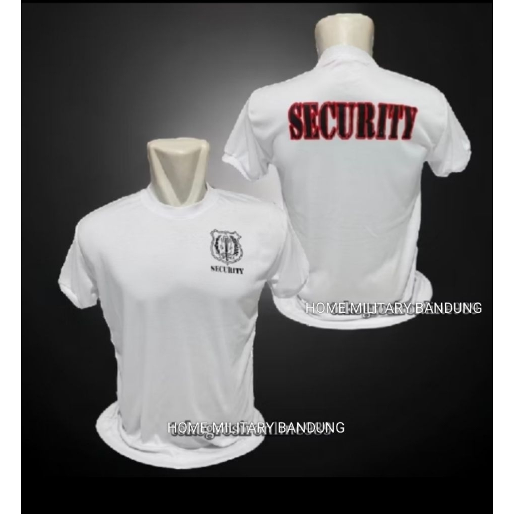 Baju kaos security warna Putih / kaos pendek security satpam / kaos dalaman security