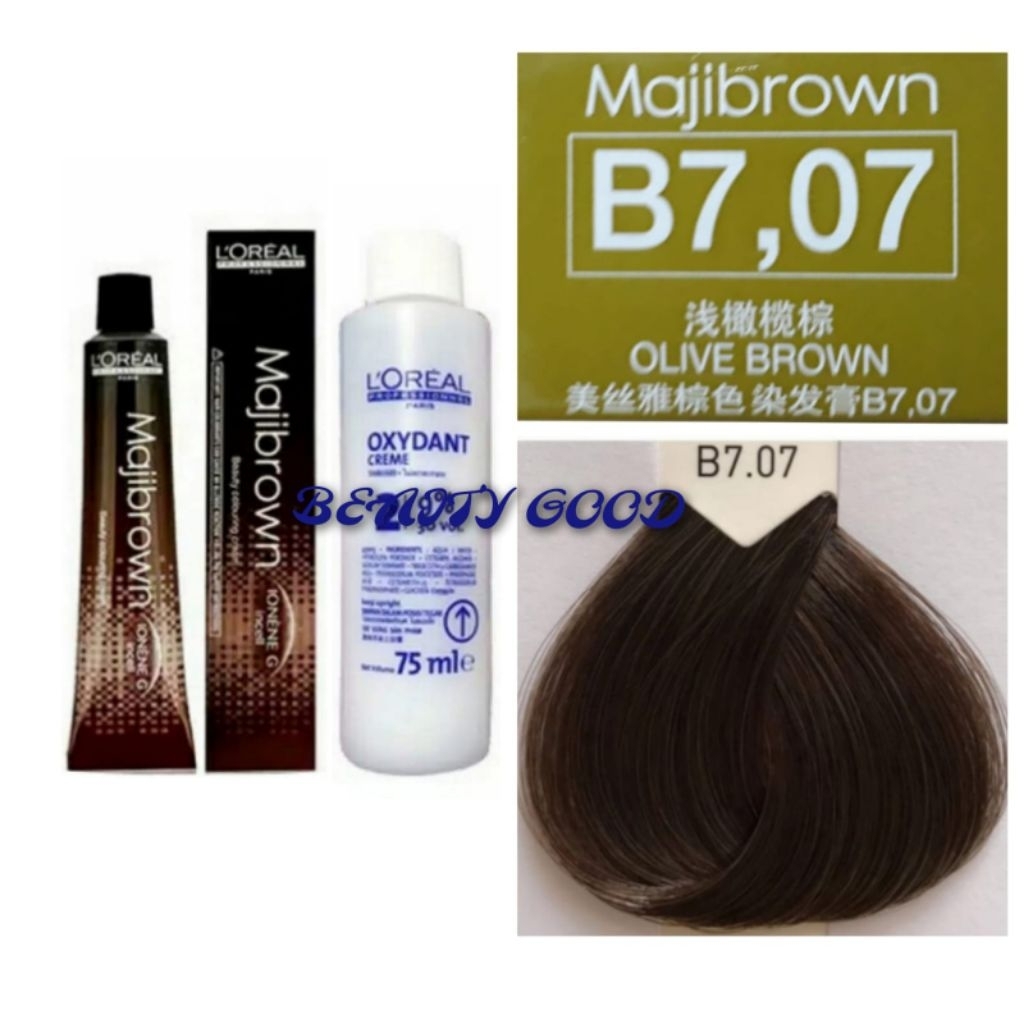 LOREAL MAJIBROWN B.7.07 OLIVE BROWN + OXYDANT