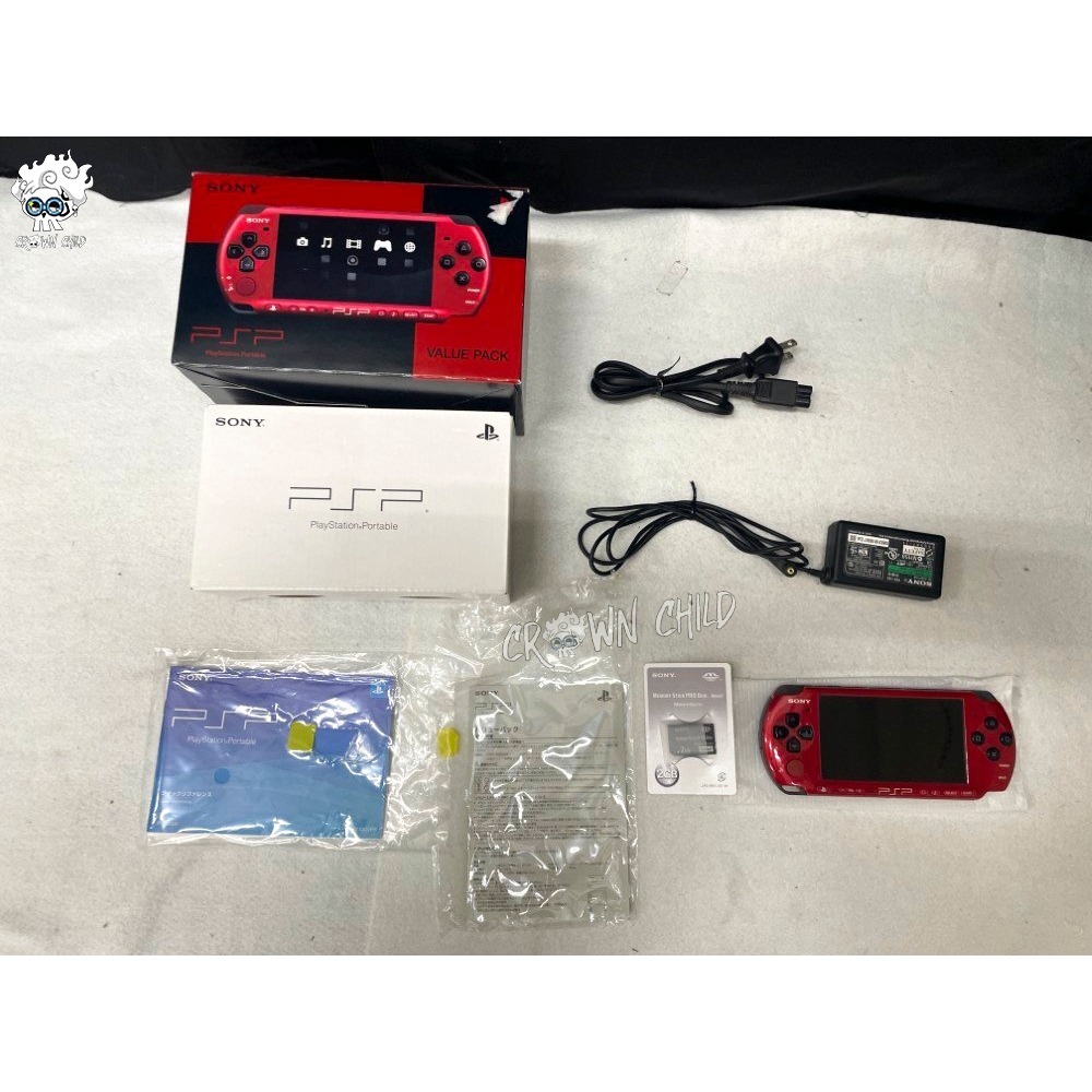 SONY PSP 3000 Red Black Value Pack (USED) RARE ITEM untuk Collector *Minus LCD Tompel Hitam