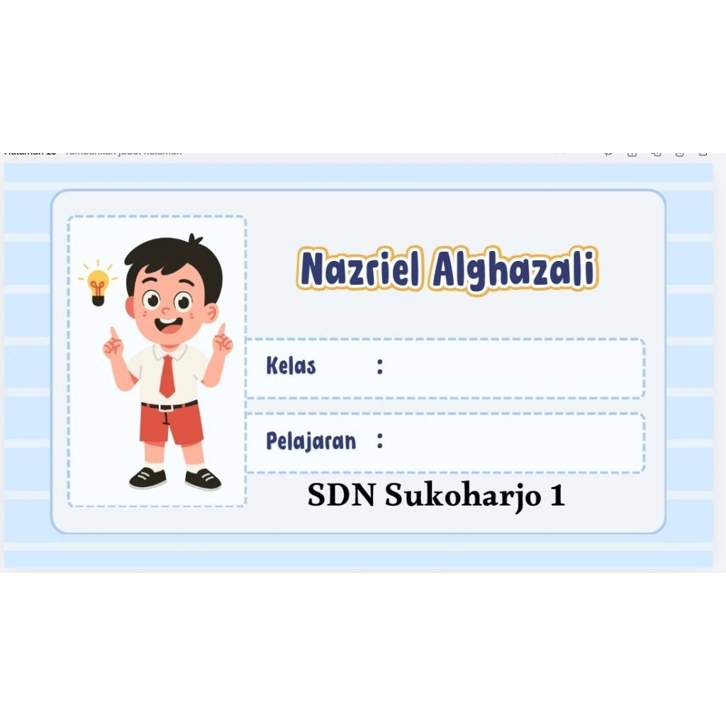 Sticker Sampul Buku Custom