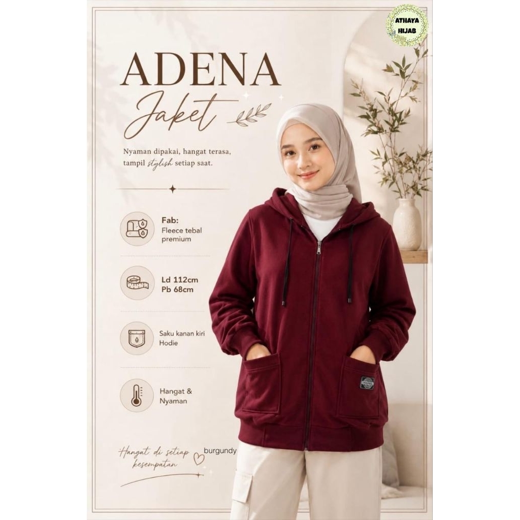 FIONA  • DF HIJAB • DAVIES • ADENA JAKET BY ZAHARA JAKET UNIQLO KNIT DENGAN HOODIE
