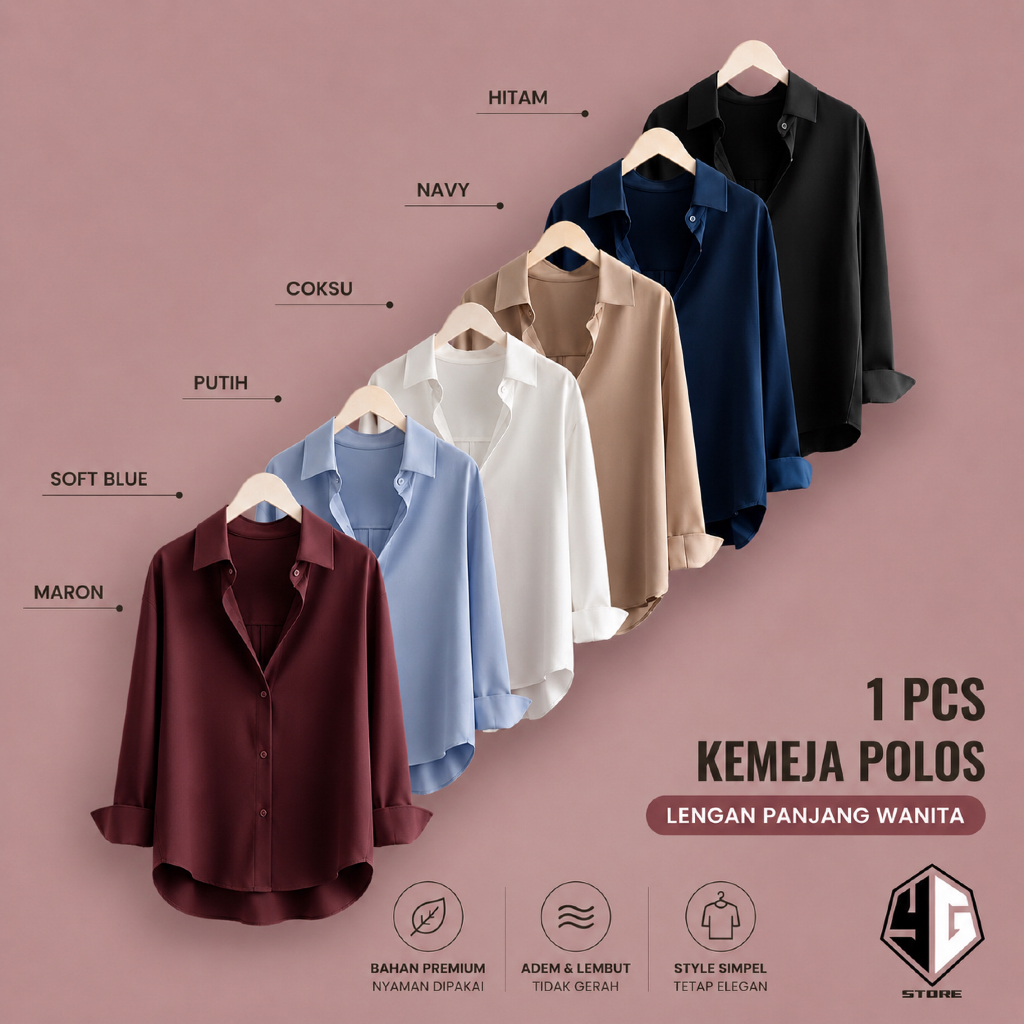 kemeja putih wanita - kemeja kerja wanita - hem putih wanita-kemeja hitam wanita