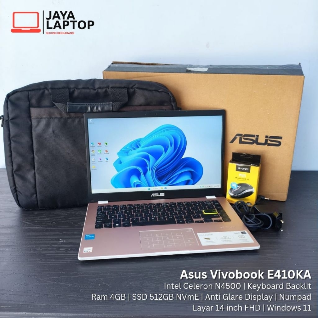 Asus Vivobook E410KA Celeron 4/512GB 14 inch Laptop Notebook Second Bekas Murah
