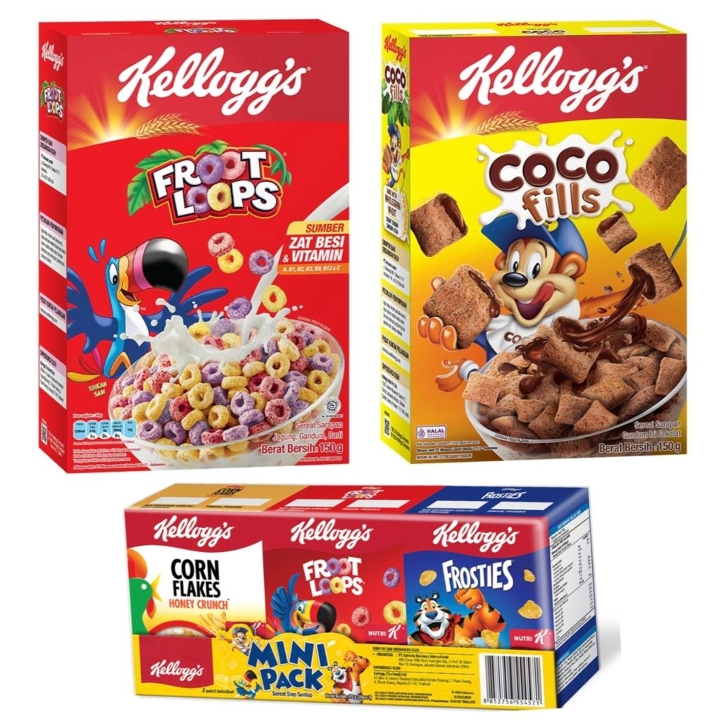 Kellogg's Froot Loops Sereal sarapan jagung Kelloggs coco fills 3in1