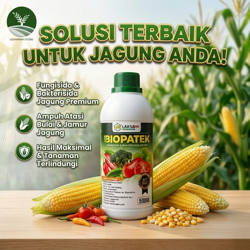 OBAT SEMPROT BULAI JAGUNG TERBAIk - BIOPATEK 500ML Pupuk fungisida kuning daun jagung dan busuk buah