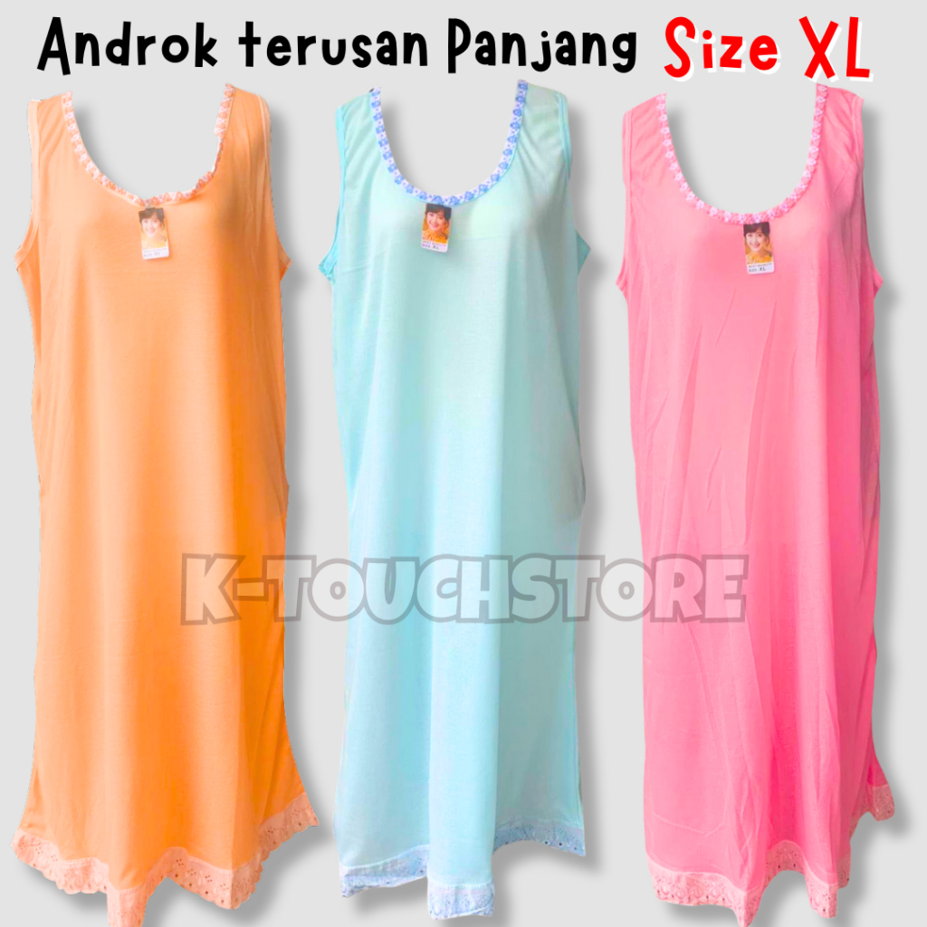 Androk Terusan Panjang Dalaman Wanita Katun Adem