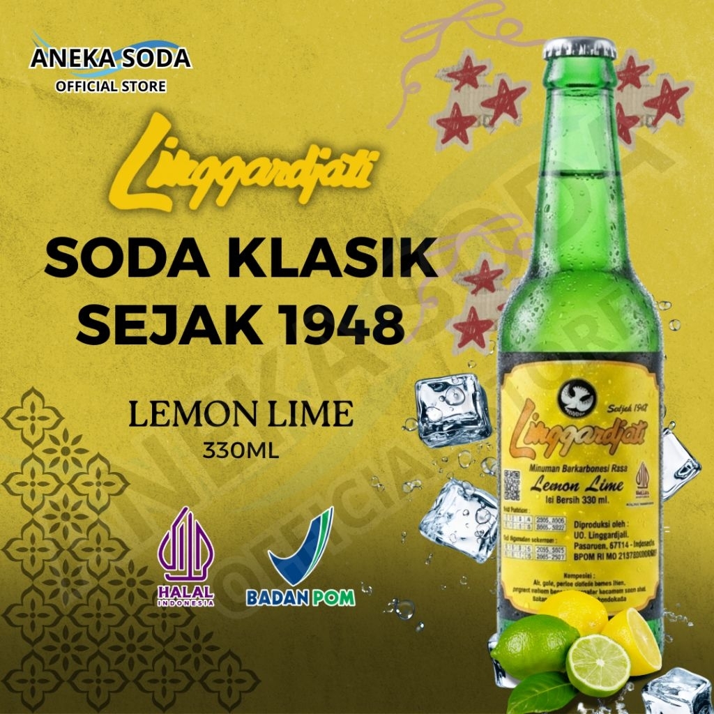 Limun Linggardjati Lemon Lime Jadul Halal 330 ml / Orson Linggar Jati