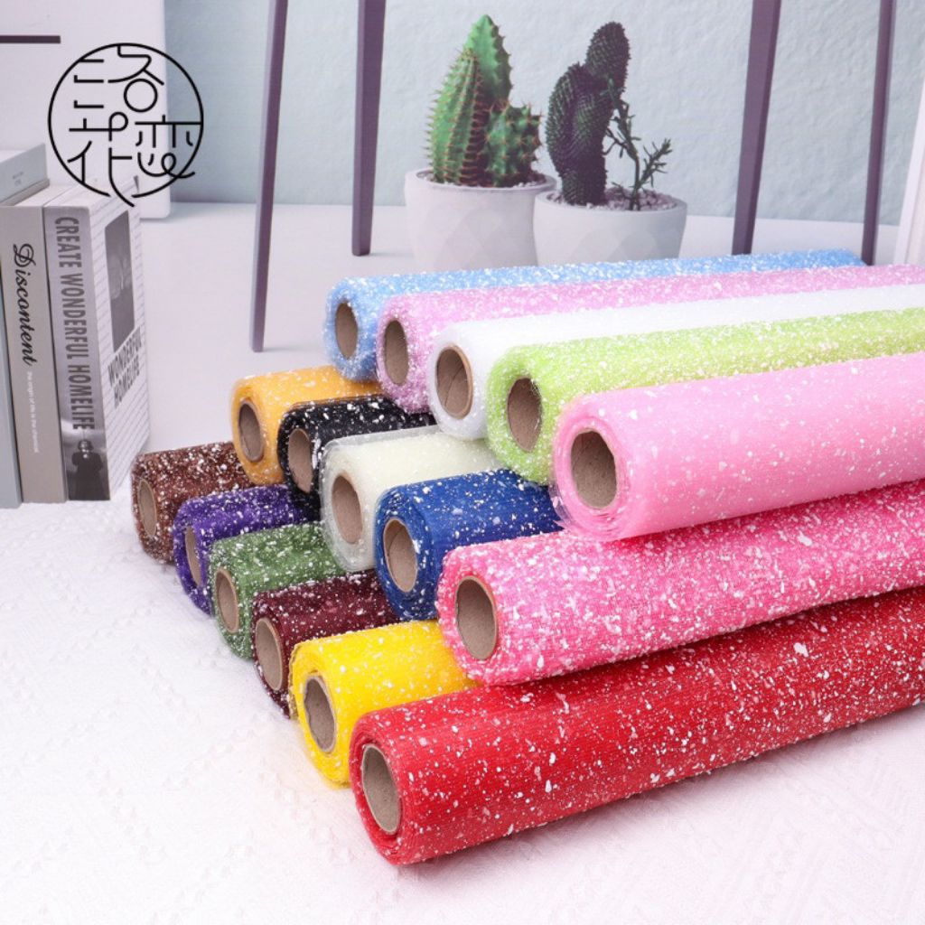 1 roll kain tile salju / Snowy wrapping paper