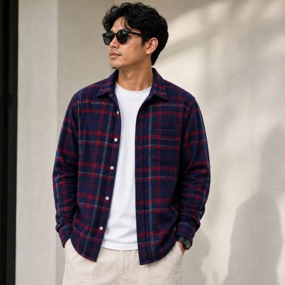 Kemeja Flanel double layer iner sherpa