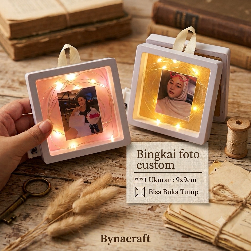 Frame bingkai 3D custom foto lampu hadiah wisuda ulang tahun anniversary gift aesthetic hadiah kado 